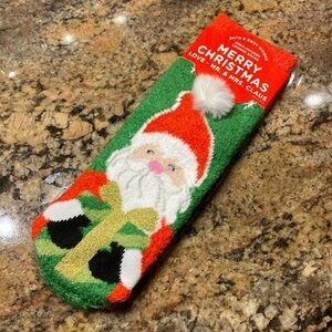 BBW Shea-Infused Lounge Socks, titled: Merry Christmas Love, Mr & Mrs Claus, NWT
